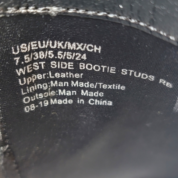 Kenneth Cole New York West Side Bootie Silver Studs RB Black Leather Boots - Picture 14 of 16